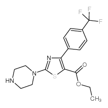 ethyl 2-piperazine-4-(4-trifluoromethyl)phenyl thiazole-5-carboxylate Structure