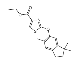 ethyl 2-(3,3,6-trimethyl-2,3-dihydro-1H-inden-5-yloxy)thiazole-4-carboxylate结构式