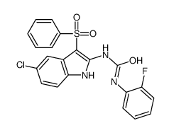 1-[3-(benzenesulfonyl)-5-chloro-1H-indol-2-yl]-3-(2-fluorophenyl)urea结构式