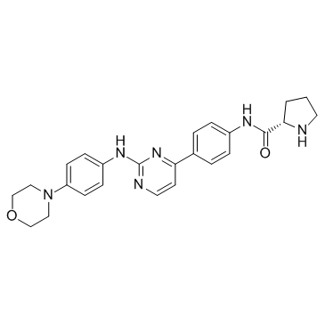 (2S)-N-[4-[2-[[4-(4-吗啉基)苯基]氨基]-4-嘧啶基]苯基]-2-吡咯烷甲酰胺结构式