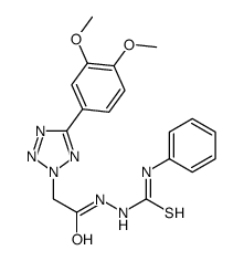 2H-Tetrazole-2-acetic acid, 5-(3,4-dimethoxyphenyl)-, 2-((phenylamino) thioxomethyl)hydrazide结构式