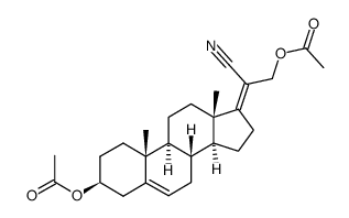 3β,22-diacetoxy-23,24-dinor-chola-5,17(20)ξ-diene-21-nitrile结构式