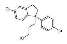 3-[5-chloro-1-(4-chlorophenyl)-2,3-dihydroinden-1-yl]propan-1-ol结构式