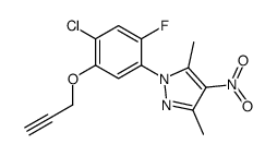 1-(4-chloro-2-fluoro-5-prop-2-ynoxyphenyl)-3,5-dimethyl-4-nitropyrazole Structure