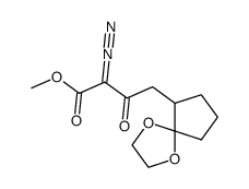 methyl 2-diazo-3-oxo-4-(1,4-dioxaspiro[4.4]nonan-6-yl)butanoate Structure