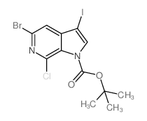 5-溴-7-氯-3-碘-1H-吡咯并[2,3-c]吡啶-1-羧酸叔丁酯结构式