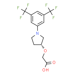 (R)-[1-(3,5-BIS-TRIFLUOROMETHYL-PHENYL)-PYRROLIDIN-3-YLOXY]-ACETIC ACID结构式