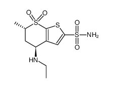 (4R,6R)-4-(ethylamino)-6-methyl-7,7-dioxo-5,6-dihydro-4H-thieno[2,3-b]thiopyran-2-sulfonamide Structure