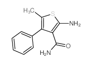 2-氨基-5-甲基-4-苯基噻吩-3-羧胺结构式