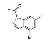 1-(4-溴-6-氟-1H-吲唑-1-基)乙酮结构式