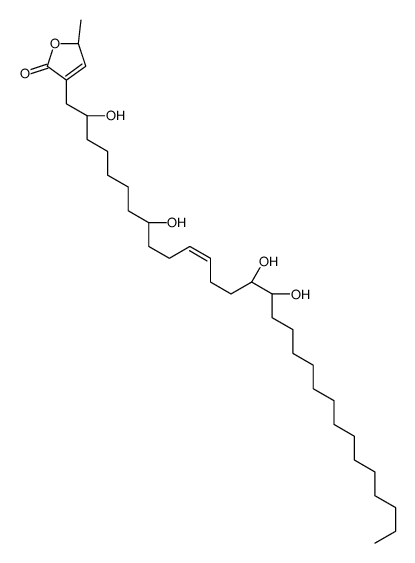 (2S)-2-methyl-4-[(Z,2R,8R,15R,16R)-2,8,15,16-tetrahydroxytriacont-11-enyl]-2H-furan-5-one结构式