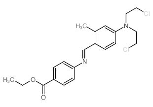 Benzoic acid,4-[[[4-[bis(2-chloroethyl)amino]-2-methylphenyl]methylene]amino]-, ethyl ester结构式