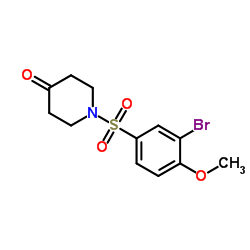 1-[(3-Bromo-4-methoxyphenyl)sulfonyl]-4-piperidinone结构式