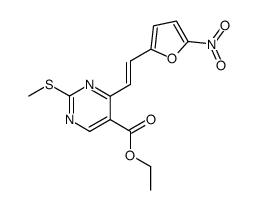 2-methylsulfanyl-4-[trans-2-(5-nitro-furan-2-yl)-vinyl]-pyrimidine-5-carboxylic acid ethyl ester Structure