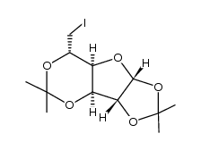 O1,O2,O3,O5-diisopropylidene-6-iodo-6-deoxy-α-D-glucofuranose Structure