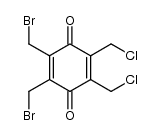 2,3-bis(bromomethyl)-5,6-bis(chloromethyl)cyclohexa-2,5-diene-1,4-dione结构式