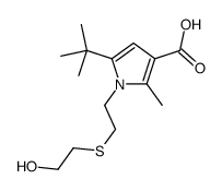 5-叔丁基-1,2-[(2-羟乙基)硫代]乙基-2-甲基-1H-吡咯-3-羧酸结构式