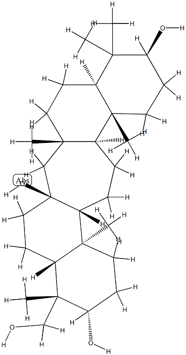 (22S)-C(14a)-Homo-27-norgammacerane-3β,14β,21α,29-tetrol Structure