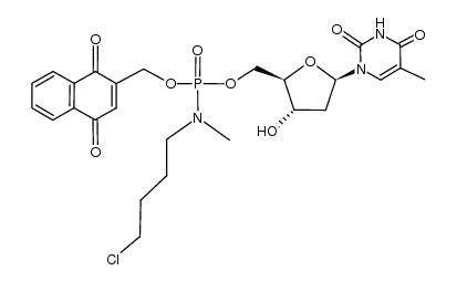5'-thymidyl 2-(1,4-naphthoquinonyl)methyl N-methyl-N-(4-chlorobutyl) phosphoramidate结构式