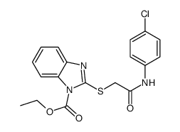 ethyl 2-[2-(4-chloroanilino)-2-oxoethyl]sulfanylbenzimidazole-1-carboxylate Structure