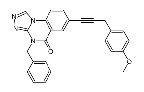4-benzyl-7-[3-(4-methoxy-phenyl)-prop-1-ynyl]-4H-[1,2,4]triazolo[4,3-a]quinazolin-5-one结构式