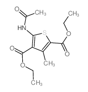 diethyl 5-acetamido-3-methyl-thiophene-2,4-dicarboxylate结构式