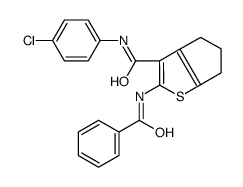 2-benzamido-N-(4-chlorophenyl)-5,6-dihydro-4H-cyclopenta[b]thiophene-3-carboxamide结构式