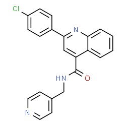 2-(4-chlorophenyl)-N-(pyridin-4-ylmethyl)quinoline-4-carboxamide结构式