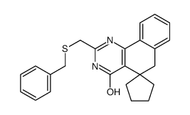 2-(benzylsulfanylmethyl)spiro[1,6-dihydrobenzo[h]quinazoline-5,1'-cyclopentane]-4-one结构式