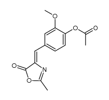 (Z)-2-methoxy-4-((2-methyl-5-oxooxazol-4(5H)-ylidene)methyl)phenyl acetate结构式