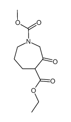 (+-)-Ethyl-1-methoxycarbonyl-3-oxoperhydroazepin-4-carboxylat Structure