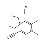 4,4-diethyl-1,2,6-trimethylpyridine-3,5-dicarbonitrile结构式