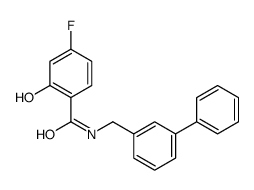 4-fluoro-2-hydroxy-N-[(3-phenylphenyl)methyl]benzamide Structure