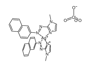 bis-[1-methyl-2-(naphthyl-β-azo)imidazole]silver(I) perchlorate Structure