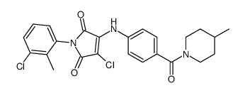 3-chloro-1-(3-chloro-2-methylphenyl)-4-[4-(4-methylpiperidine-1-carbonyl)anilino]pyrrole-2,5-dione结构式