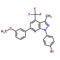 1-(4-Bromophenyl)-6-(3-methoxyphenyl)-3-methyl-4-(trifluoromethyl)-1H-pyrazolo[3,4-b]pyridine Structure