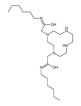 N-hexyl-2-[4-[2-(hexylamino)-2-oxoethyl]-1,4,7,10-tetrazacyclododec-1-yl]acetamide Structure
