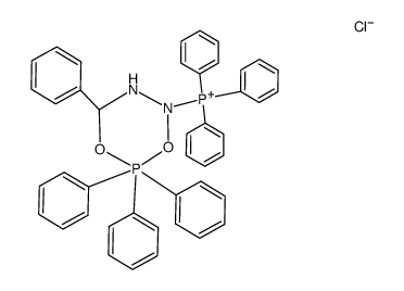 triphenyl(2,2,2,4-tetraphenyl-1,3,5,6,2λ5-dioxadiazaphosphorinan-6-yl)phosphonium chloride结构式