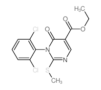ethyl 1-(2,6-dichlorophenyl)-2-methylsulfanyl-6-oxo-pyrimidine-5-carboxylate结构式