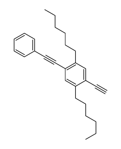 1-ethynyl-2,5-dihexyl-4-(2-phenylethynyl)benzene Structure