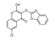 3-(1,3-benzoxazol-2-ylsulfanyl)-6-chloro-2-hydroxythiochromen-4-one结构式