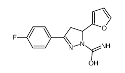 3-(4-氟苯基)-5-(2-呋喃)-4,5-二氢-1H-吡唑-1-羧酰胺结构式