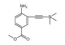 Benzoic acid, 4-amino-3-[2-(trimethylsilyl)ethynyl]-, methyl ester Structure
