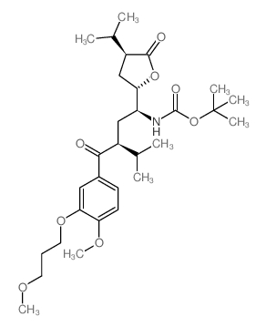 N-[(1S,3S)-3-[4-甲氧基-3-(3-甲氧基丙氧基)苯甲酰基]-4-甲基-1-[(2S,4S)-四氢-4-异丙基-5-氧代-2-呋喃基]戊基]-氨基甲酸叔丁酯结构式