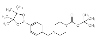 tert-Butyl 4-(4-(4,4,5,5-tetramethyl-1,3,2-dioxaborolan-2-yl)benzyl)piperazine-1-carboxylate structure