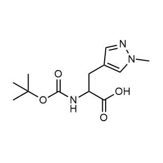 2-((叔丁氧羰基)氨基)-3-(1-甲基-1H-吡唑-4-基)丙酸结构式