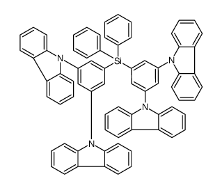 双[3,5-二(9H-咔唑-9-基)苯基]二苯基硅烷结构式