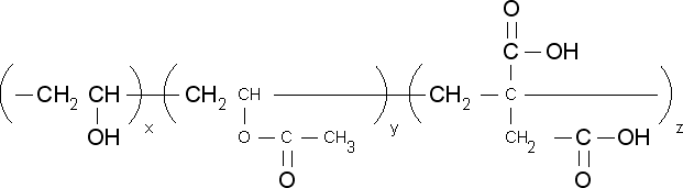 聚(乙烯醇-co-醋酸乙烯-co-衣康酸)结构式