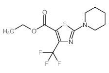 2-哌啶-1-基-4-(三氟甲基)-1,3-噻唑-5-羧酸乙酯结构式