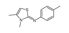 3,4-dimethyl-N-(4-methylphenyl)-1,3-thiazol-2-imine结构式